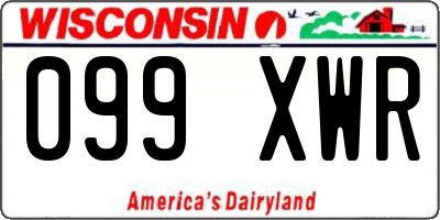 WI license plate 099XWR
