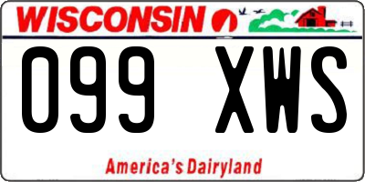 WI license plate 099XWS