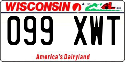 WI license plate 099XWT