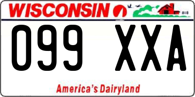 WI license plate 099XXA