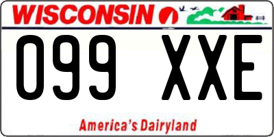 WI license plate 099XXE