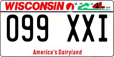 WI license plate 099XXI