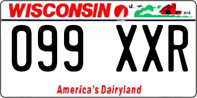 WI license plate 099XXR