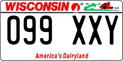 WI license plate 099XXY