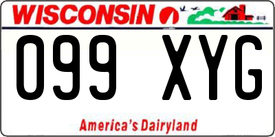 WI license plate 099XYG