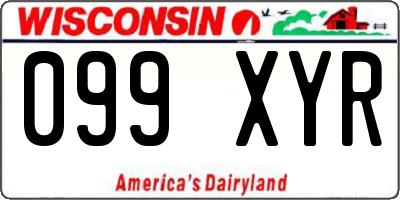 WI license plate 099XYR