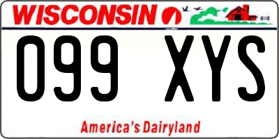 WI license plate 099XYS