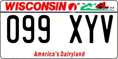 WI license plate 099XYV