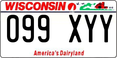 WI license plate 099XYY