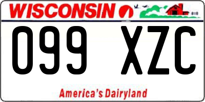 WI license plate 099XZC