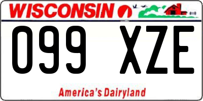 WI license plate 099XZE