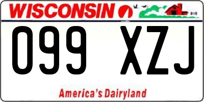 WI license plate 099XZJ