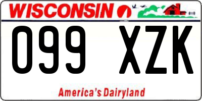 WI license plate 099XZK