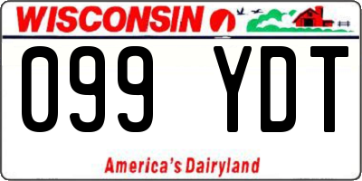WI license plate 099YDT