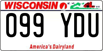 WI license plate 099YDU