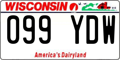 WI license plate 099YDW