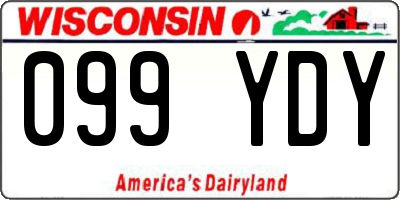 WI license plate 099YDY