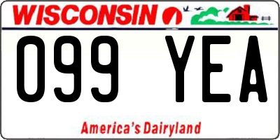 WI license plate 099YEA