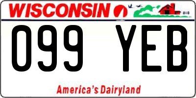 WI license plate 099YEB