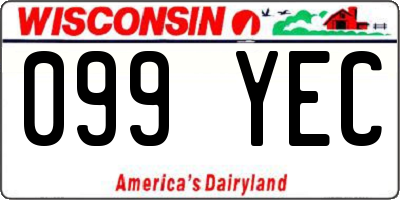 WI license plate 099YEC