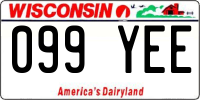 WI license plate 099YEE