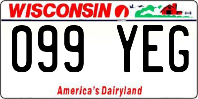 WI license plate 099YEG