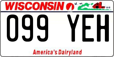 WI license plate 099YEH