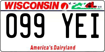 WI license plate 099YEI