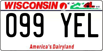 WI license plate 099YEL