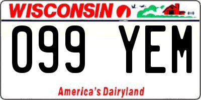 WI license plate 099YEM