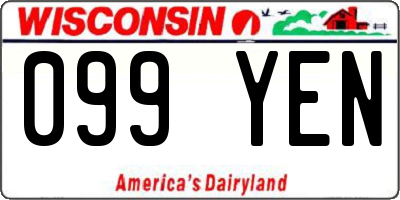 WI license plate 099YEN