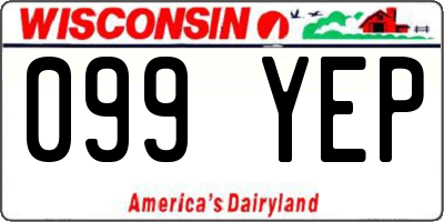 WI license plate 099YEP