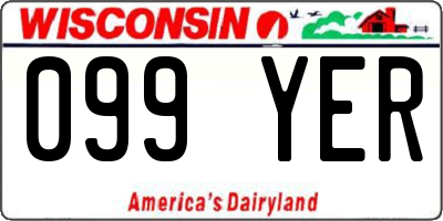 WI license plate 099YER