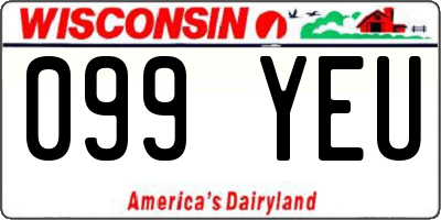 WI license plate 099YEU