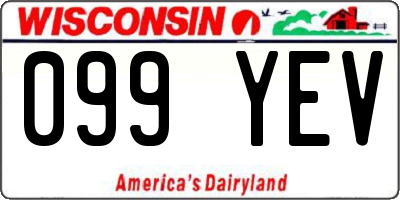 WI license plate 099YEV