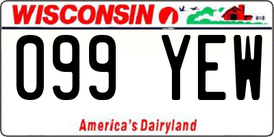 WI license plate 099YEW