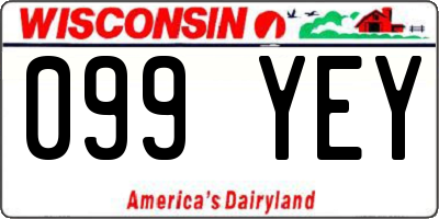 WI license plate 099YEY