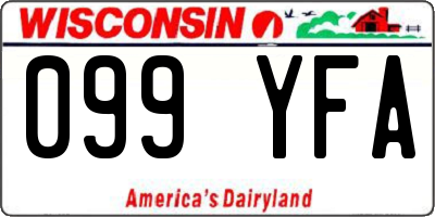 WI license plate 099YFA