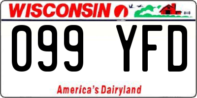 WI license plate 099YFD