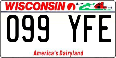 WI license plate 099YFE