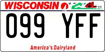 WI license plate 099YFF