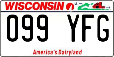 WI license plate 099YFG