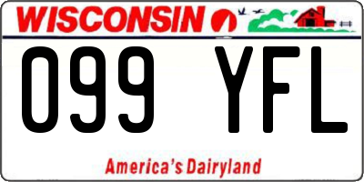 WI license plate 099YFL