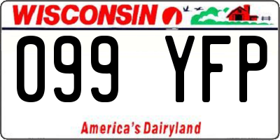 WI license plate 099YFP