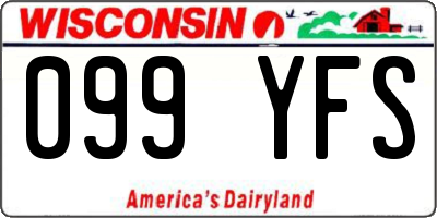 WI license plate 099YFS