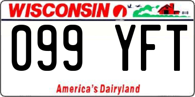 WI license plate 099YFT