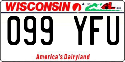 WI license plate 099YFU