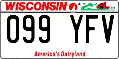 WI license plate 099YFV