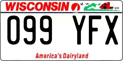 WI license plate 099YFX