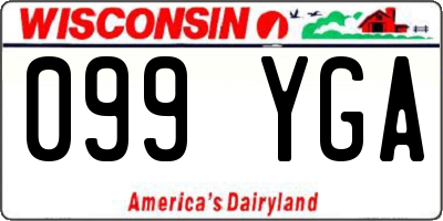 WI license plate 099YGA